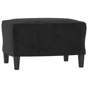 vidaXL Σετ Σαλονιού 3 τεμ. Μαύρο Βελούδινο 138x77x80cm  Διθέσιος