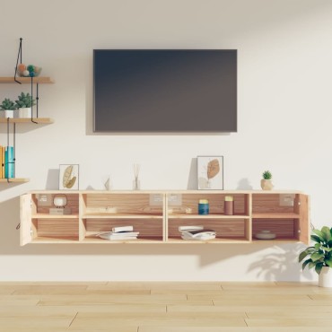 vidaXL Ντουλάπια Τοίχου 2 τεμ. 80x30x30cm από Μασίφ Ξύλο Πεύκου