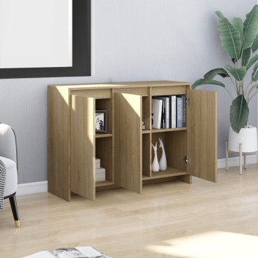 vidaXL Μπουφές Sonoma Δρυς 102x33x75cm Επεξεργασμένο Ξύλο 1 τεμ.