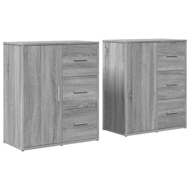 vidaXL Βοηθητικά Ντουλάπια 2 τεμ. Γκρι Sonoma 60x31x70cm Επεξ. Ξύλο