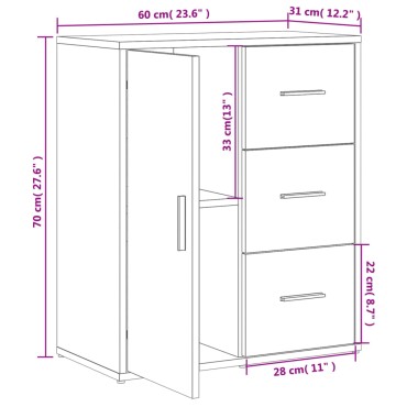 vidaXL Βοηθητικά Ντουλάπια 2 τεμ. Γκρι Sonoma 60x31x70cm Επεξ. Ξύλο