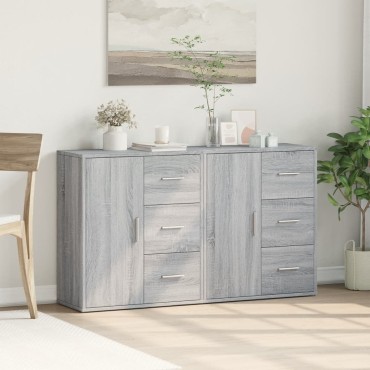 vidaXL Βοηθητικά Ντουλάπια 2 τεμ. Γκρι Sonoma 60x31x70cm Επεξ. Ξύλο