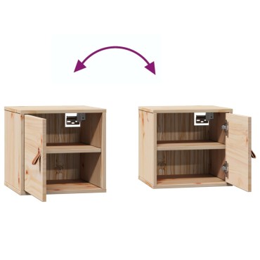vidaXL Ντουλάπια Τοίχου 2 τεμ. 31,5x30x30cm από Μασίφ Ξύλο Πεύκου