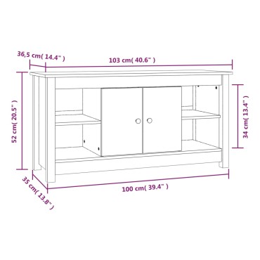 vidaXL Έπιπλο Τηλεόρασης 103x36,5x52cm από Μασίφ Ξύλο Πεύκου