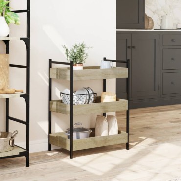 vidaXL Τρόλεϊ Κουζίνας Sonoma Δρυς 50x30x70cm από Επεξεργασμένο Ξύλο 1 τεμ.