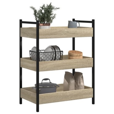 vidaXL Τρόλεϊ Κουζίνας Sonoma Δρυς 50x30x70cm από Επεξεργασμένο Ξύλο 1 τεμ.