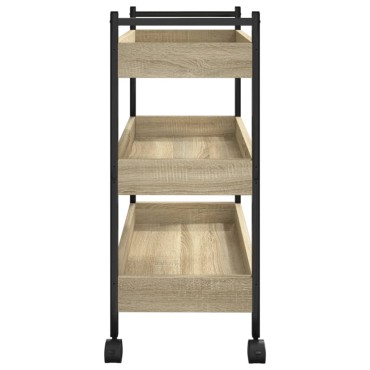 vidaXL Τρόλεϊ Κουζίνας Sonoma Δρυς 50x30x70cm από Επεξεργασμένο Ξύλο 1 τεμ.