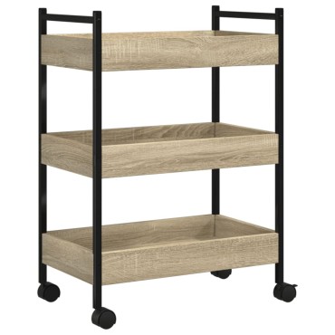vidaXL Τρόλεϊ Κουζίνας Sonoma Δρυς 50x30x70cm από Επεξεργασμένο Ξύλο 1 τεμ.