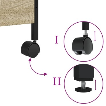 vidaXL Τρόλεϊ Κουζίνας Sonoma Δρυς 50x30x70cm από Επεξεργασμένο Ξύλο 1 τεμ.