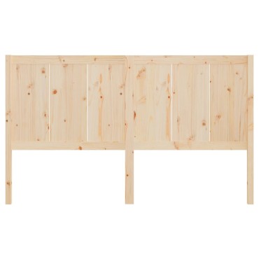 vidaXL Κεφαλάρι Κρεβατιού Μαύρο 145,5x4x100cm από Μασίφ Ξύλο Πεύκου 1 τεμ.
