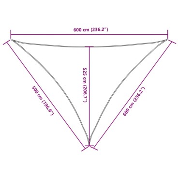 vidaXL Πανί Σκίασης Τρίγωνο Πορτοκαλί 5 x 6 x 6 μ. από Ύφασμα Oxford