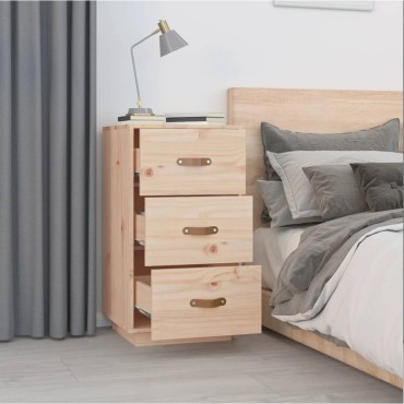 vidaXL Κομοδίνο 40x40x75cm από Μασίφ Ξύλο Πεύκου 1 τεμ.