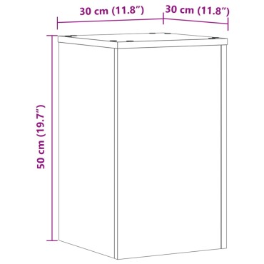 vidaXL Βάσεις Φυτών 2 τεμ. Όψη Παλαιού Ξύλου 30x30x50 εκ. Επεξ. Ξύλο