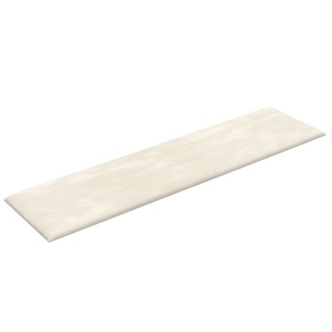 vidaXL Πάνελ Τοίχου 12 τεμ. Κρέμα 60x15 εκ. 1,08 μ² Βελούδινα
