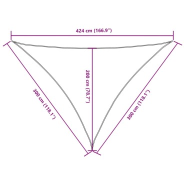 vidaXL Πανί Σκίασης Τρίγωνο Μαύρο 3 x 3 x 4,24 μ. από Ύφασμα Oxford