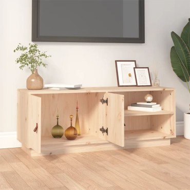 vidaXL Έπιπλο Τηλεόρασης 105x34x40cm από Μασίφ Ξύλο Πεύκου