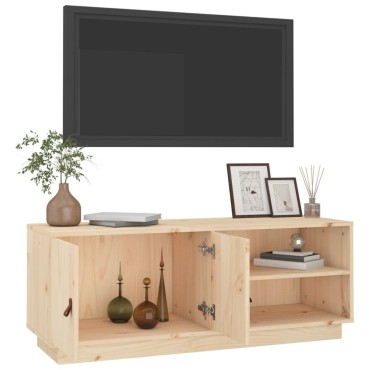 vidaXL Έπιπλο Τηλεόρασης 105x34x40cm από Μασίφ Ξύλο Πεύκου