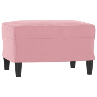 vidaXL Πολυθρόνα Ροζ Βελούδινη με Υποπόδιο 78x77x80cm 1 τεμ. Γωνιακός