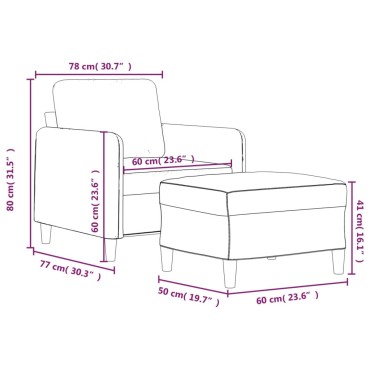 vidaXL Πολυθρόνα Ροζ Βελούδινη με Υποπόδιο 78x77x80cm 1 τεμ. Γωνιακός