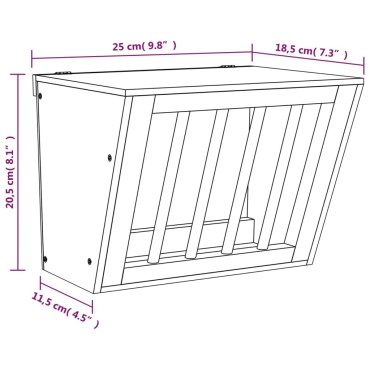 vidaXL Ταΐστρα Κουνελιών 25 x 18,5 x 20,5 εκ. από Μασίφ Ξύλο Ελάτης
