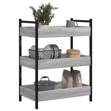 vidaXL Τρόλεϊ Κουζίνας Sonoma Γκρι 50x30x70cm από Επεξεργασμένο Ξύλο 1 τεμ.