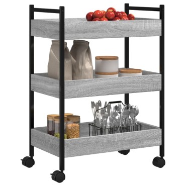 vidaXL Τρόλεϊ Κουζίνας Sonoma Γκρι 50x30x70cm από Επεξεργασμένο Ξύλο 1 τεμ.