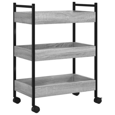 vidaXL Τρόλεϊ Κουζίνας Sonoma Γκρι 50x30x70cm από Επεξεργασμένο Ξύλο 1 τεμ.