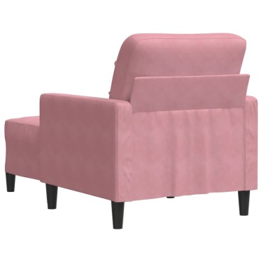 vidaXL Πολυθρόνα Ροζ Βελούδινη με Υποπόδιο 77x77x80cm 1 τεμ. Γωνιακός