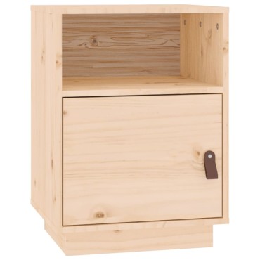 vidaXL Κομοδίνο Λευκό 40x34x55cm από Μασίφ Ξύλο Πεύκου 1 τεμ.
