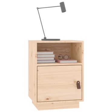 vidaXL Κομοδίνο Λευκό 40x34x55cm από Μασίφ Ξύλο Πεύκου 1 τεμ.