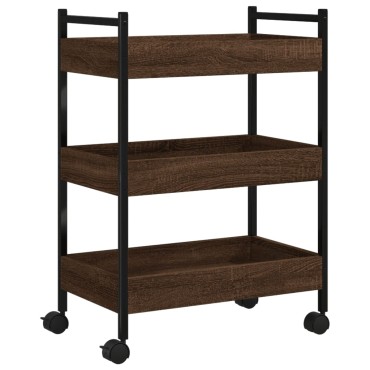 vidaXL Τρόλεϊ Κουζίνας Καφέ Δρυς 50x30x70cm από Επεξεργασμένο Ξύλο 1 τεμ.