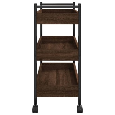 vidaXL Τρόλεϊ Κουζίνας Καφέ Δρυς 50x30x70cm από Επεξεργασμένο Ξύλο 1 τεμ.