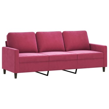 vidaXL Σετ Σαλονιού 4 τεμ. Μπορντό Βελούδινες 78x77x80cm  Διθέσιος Τριθέσιος