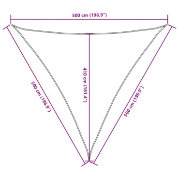 vidaXL Πανί Σκίασης Τρίγωνο Μόκκινο 5 x 5 x 5 μ. από Ύφασμα Oxford