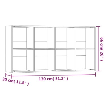 vidaXL Βιβλιοθήκη/Βοηθητικό Ντουλάπι Γκρι sonoma 66x30x130cm Επεξ Ξύλο 1 τεμ.