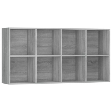 vidaXL Βιβλιοθήκη/Βοηθητικό Ντουλάπι Γκρι sonoma 66x30x130cm Επεξ Ξύλο 1 τεμ.
