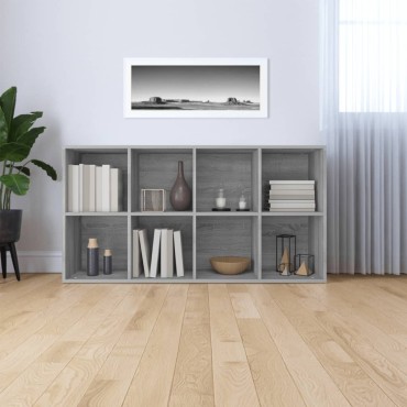 vidaXL Βιβλιοθήκη/Βοηθητικό Ντουλάπι Γκρι sonoma 66x30x130cm Επεξ Ξύλο 1 τεμ.
