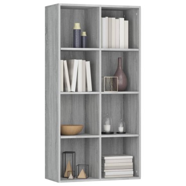 vidaXL Βιβλιοθήκη/Βοηθητικό Ντουλάπι Γκρι sonoma 66x30x130cm Επεξ Ξύλο 1 τεμ.