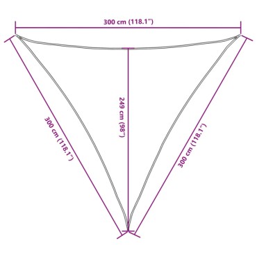 vidaXL Πανί Σκίασης Τρίγωνο Καφέ 3 x 3 x 3 μ. από Ύφασμα Oxford