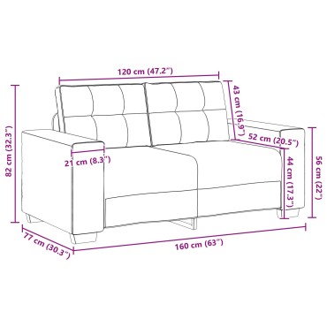 vidaXL Μικρός Καναπές Καφέ από Ψεύτικο Δέρμα 160x77x82cm