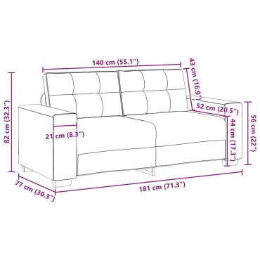 vidaXL Καναπέας Loveseat Σκούρο Γκρι σε Τεχνητό Δέρμα 181x77x82cm