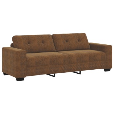 vidaXL Καναπές 3 Θέσεων Καφέ Συνθετική Δέρμα 221x78x80cm