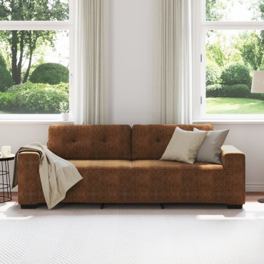 vidaXL Καναπές 3 Θέσεων Καφέ Συνθετική Δέρμα 221x78x80cm