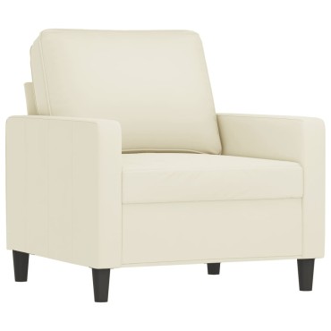vidaXL Πολυθρόνα Κρεμ Βελούδινη με Υποπόδιο 78x77x80cm 1 τεμ. Γωνιακός