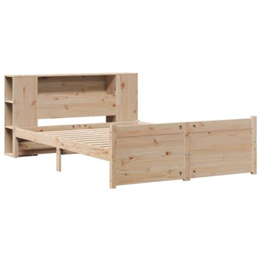 vidaXL Κρεβάτι Βιβλιοθήκη Χωρίς Στρώμα 120x200cm Μασίφ Ξύλο Πεύκο 1 τεμ. - Μονό