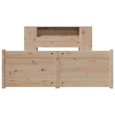 vidaXL Κρεβάτι Βιβλιοθήκη Χωρίς Στρώμα 120x200cm Μασίφ Ξύλο Πεύκο 1 τεμ. - Μονό