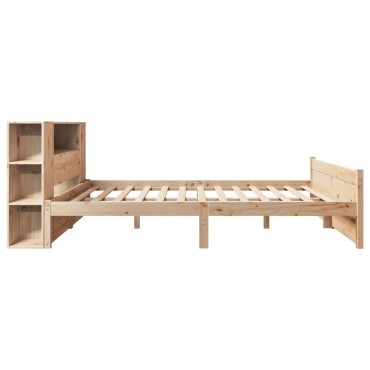 vidaXL Κρεβάτι Βιβλιοθήκη Χωρίς Στρώμα 120x200cm Μασίφ Ξύλο Πεύκο 1 τεμ. - Μονό