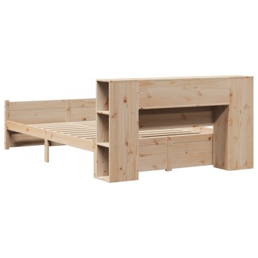 vidaXL Κρεβάτι Βιβλιοθήκη Χωρίς Στρώμα 120x200cm Μασίφ Ξύλο Πεύκο 1 τεμ. - Μονό