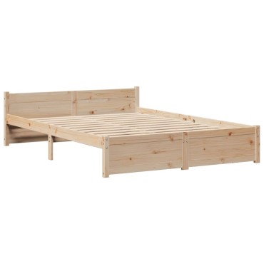 vidaXL Κρεβάτι Βιβλιοθήκη Χωρίς Στρώμα 120x200cm Μασίφ Ξύλο Πεύκο 1 τεμ. - Μονό