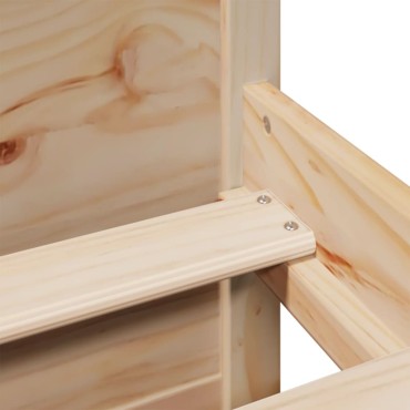 vidaXL Κρεβάτι Βιβλιοθήκη Χωρίς Στρώμα 120x200cm Μασίφ Ξύλο Πεύκο 1 τεμ. - Μονό
